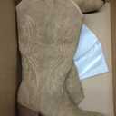 Cowboy Boots For Women Western Cowgirl Boots with Chunky Heel Mid Calf Snip Toe Ideal for low insteps (Size 7, Camel)