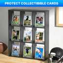 50 Pcs 130PT Magnetic Card Holder with 10 Pcs Stands, Magnetic Card Case Hard Protector, UV Protected Transparent Clear for Trading Sports Baseball Football Collectible Cards Display & Storage