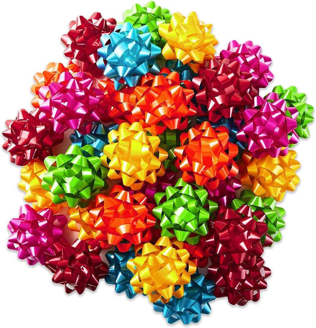 Hallmark Bright Gift Bow Assortment (36 Bows) Red, Pink, Orange, Green, Teal, Yellow for Birthdays, Weddings, Baby / Bridal Showers, Christmas, Hanukkah