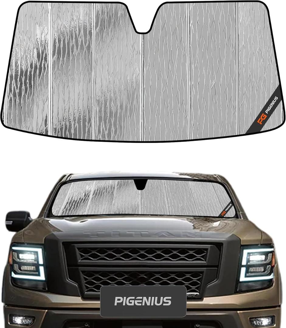 Windshield Sun Shade for Nissan Titan 2017-2024, Titan XD 2016-2024 Front Window Sunshade - AstraGuard