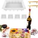 Resin Tray Molds Silicone, 13.5" Large Deep Rectangle Molds for Resin with 4pcs Coasters Mold, Epoxy Casting Molds for DIY Flowers Preservation Art Making Home Dcor