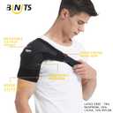 Shoulder Brace for Torn Rotator Cuff, Tendonitis, Shoulder Pain Relief, Dislocation, Adjustable Arm Sling Shoulder Support Fit Sleeve Wrap for Men & Women（Black S-M）