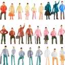 Gejoy 100 Pcs Miniature People Figurines 1:75 Scale Model Trains Architectural 0.98in Plastic Mini Tiny People Sitting and Standing for Diorama