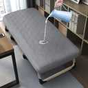 Cot Mattress Pad Protector Waterproof, Quilted Cot Size Mattress Cover 30" X 75" X 10" Fitted for Narrow Twin/Camp Bunk/Rvs Bunk/Guest Beds, Deep Pocket Mattress Topper, Gray (Cover Only)