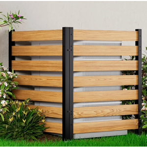 Air Conditioner Fence for Outside Wood Fence Panel, Trash Can Screens Wood Privacy Fence Screen Panel Outdoor Privacy Screen Pool Equipment Enclosure, 42'H ×38'W, 2 Panels, Louvered
