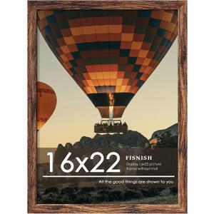 16x22 Picture Frame, Classic Brown Poster Frame, 1 Pack