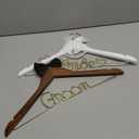 2 Pcs Bride Hanger Bride and Groom Wooden Wedding Dress Hanger Set with Bow Tie for Tuxedo Suit Wedding Gift Bridal Party Shower