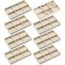 Highergo 8 Pcs Velvet Jewelry Trays Stackable Drawers Organizer Ring Earring Bracelet Necklace Storage Trays, 8.3x4.7x1''(6 Grids)