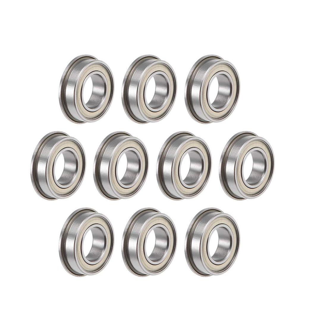 uxcell F689ZZ Flanged Ball Bearing 9x17x5mm Shielded Chrome Steel Flange Rip Bearings 10pcs