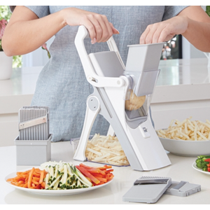 Upright Mandoline Slicer – 5 Stainless Steel Blades, BPA-Free and Dishwasher