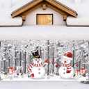 Winter Snowman Garage Door Banner Decoration Winter Garage Cover Holiday Door Cover Large Snowflake Backdrop for Indoor Outdoor House Decoration (6 x 13 ft)