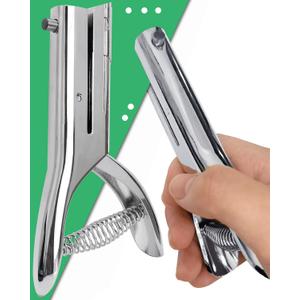 Hole Punch 1/8 Inch, Heavy Duty Single Hole Punch, Paper Card Portable Handheld Long Hole Puncher Single 2 Inch Reach Deep for PVC Paper ID Cards Plastic Cardboard (1/8"-3mm Hole)