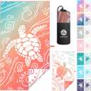 WEKAPO Microfiber Beach Towel  Ultra-Soft & Quick-Dry, Extra Large (71 x 39), Perfect for Beach, Travel & Outdoor Lightweight, Sand-Free & Vibrant Design (Gradient Coral Sea Turtle)