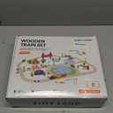 Tiny Land 110PCS Wooden Train Set  Toy Train with Tracks for Kids Ages 3-7, Compatible with Major Brands, Ideal Railway Playset for Boys and Girls, Great Birthday