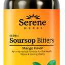 Serene Herbs Soursop Bitters Liquid with Soursop Leaves for Gut Cleanse, Detox & Immune Boost with Black Seed, Moringa, Irish Moss, Ashwaganda, Turmeric, 16 Fl Oz (Pack of 1), Mango