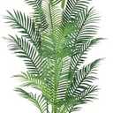 6FT Artificial Palm Tree,Faux Areca Palm Plant with Real Touch Leaves and Adjustable Branches,Fake Tropical Palm Tree for Home Office Indoor Outdoor Modern Decoration 2 Packs