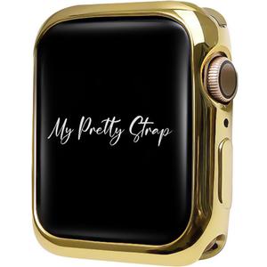 My Pretty Strap Glossy XOXO Protective Case for Apple Watch  Luxury Metal Cover for Women, Scratch-Resistant  Compatible with Apple Watch 38/40/41/42/44/45/46/49mm Gold, Rose Gold, Silver