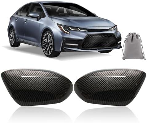Replacement Mirror Cover Cap for Toyota Corolla 2020-2025, 2PCS Side Door View Mirror Covers Caps for Toyota Corolla 2020 2021 2022 2023 2024 2025 Clip-on Carbon Fiber US Model