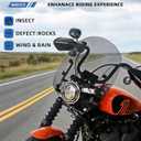 15" Motorcycle Windshield with 4PCS 49mm Quick-Release Fork Clamps, Smoke Windscreen Deflector for Harley Softail Street Bob FXBB FXBBS, Standard FXST, Low Rider FXLR, Dyna FXDB FXDL FXDC