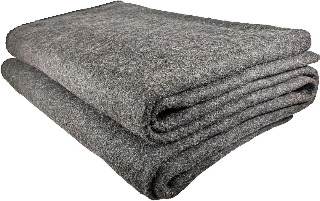 EPG Extra Large Wool Blanket with Zippered Bag | Warm, Comfortable, Stylish, Military | XL Queen/King - 72 x 92 in, 80% Wool, 5.35 lbs | Camping, Outdoor, Bedding, Emergency, Survival, Cabin, RV (Light Gray)