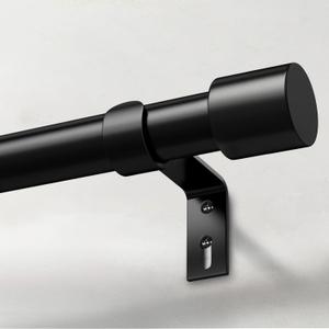 IFELS Heavy Duty Curtain Rods for Windows 28 to 48 Inch, 1 Inch Black Curtain Rods for Outdoor, Farmhouse, Bedroom, Kitchen, Living Room, Adjustable Easy Install Drapery Rod (A2,Black,30"-60")