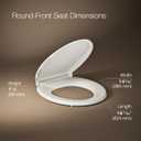 KOHLER K-7316-96 Cachet Quick-Release Round-Front Toilet Seat, Quick Attach Hardware, Easy to Clean, Color-Matched Plastic Hinges, Biscuit