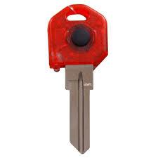 3 count Hillman Blank Key, specifically a 2 Blue, 1 Red.