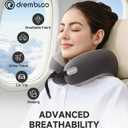 Neck Pillow Airplane for Sleeping, CertiPUR-US BASF Memory Foam Cooling Travel Pillows for Airplanes, Adjustable Flight Sleep Pillow with Comfortable Breathable Cover, Portable Plane Accessories