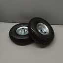 (2 Pack) RRQ 10 Inch Pneumatic Wheel 4.10/3.50-4 Tire, 10" Pneumatic Wheels with 5/8" Bearings,2.2" Offset Hub for Garden Cart, Hand Truck, Lawn Cart, Mower