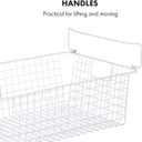 Granrosi Extra Large Stackable Wire Baskets for Organizing Set of 2 White Wire Storage Baskets with Handles; Snacks & Chips Organizer for Pantry; XL Metal Storage Bins for Pantry