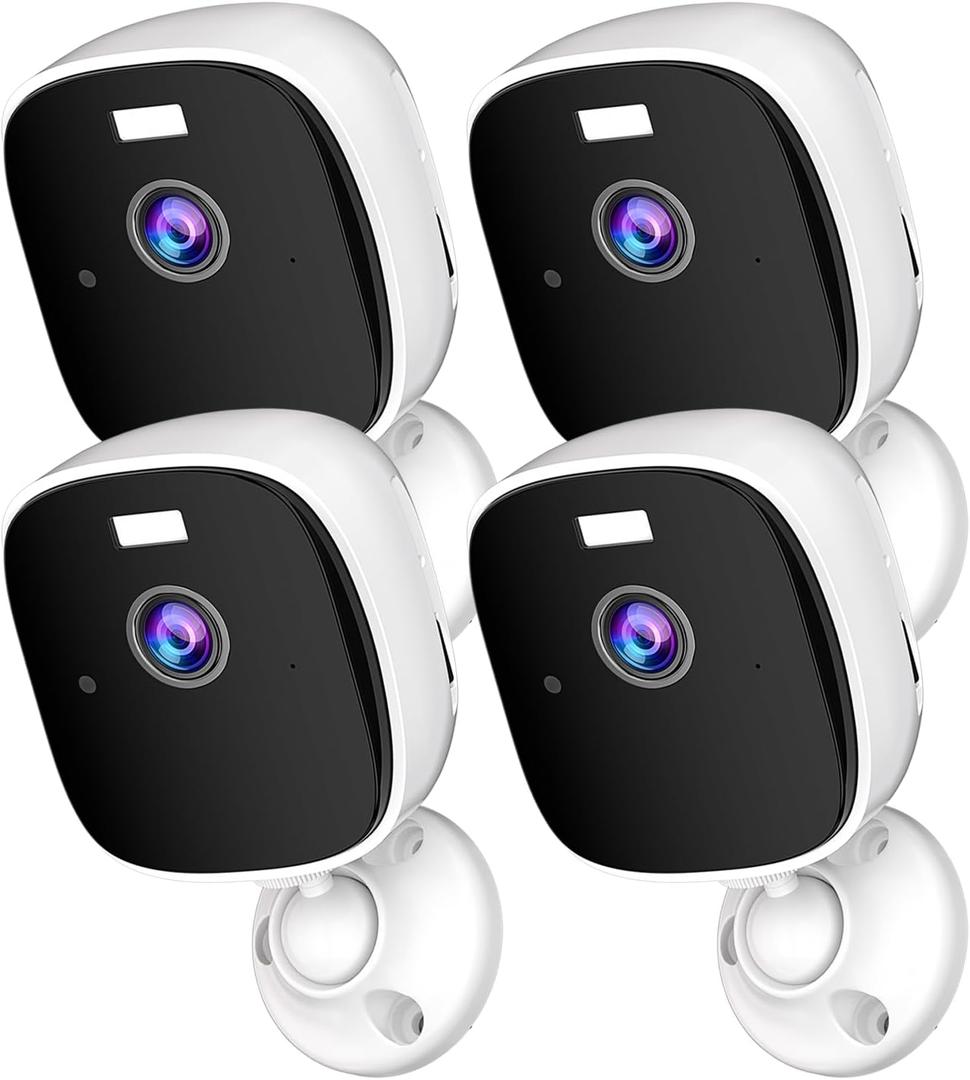 4PC Indoor Home Security Cameras, 2K WiFi Camera with AI Motion Detection, Baby/Elder/Dog/Pet Camera with Phone App, Color Night Vision, 2-Way Audio, 24/7 SD/Cloud Works Alexa