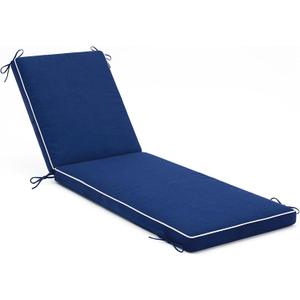 Chaise Lounge Cushions Outdoor, Patio Furniture Lounge Cushion | Waterproof & Fade Resistant Patio Lounge Chair Cushions with Ties for Patio, Pool, Lawn and Beach, 72 x 21 Inch Navy Blue