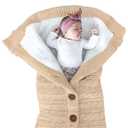 XMWEALTHY Unisex Infant Swaddle Blankets Soft Thick Fleece Knit Baby Girls Boys Stroller Wraps (Khaki)
