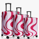 Sherr 3 Pieces Travel Luggage Cover Suitcase Protector Anti Scratch Suitcase Washable Baggage Covers (S/medium/l, Pink Theme, Pink)