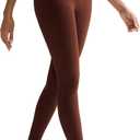 RUNNING GIRL High Waisted Leggings for Women, Seamless Full Length Buttery Soft Yoga Pants for Women, No Front Seam (Brown, S)