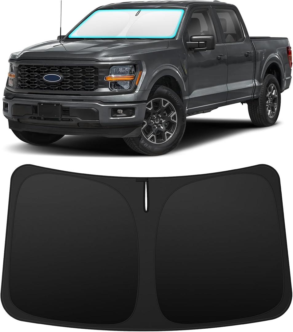 INSAUTO Custom Fit Windshield Sun Shade for Ford F150 2021-2026 | Foldable Front Window Sunshade Car Accessories, UV & Heat Reflector, Keeps Interior Cool, Includes Storage Bag