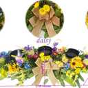 Svndlyn Candle Holders Spring Summer Centerpiece,3 Wick Candle Holder with Daisy and Sunflowers, Perfect for Spring Decor,Easter Centerpiece Table Decor,Indoor Home Decor,Desktop Decor