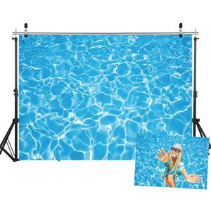 LYWYGG 7X5FT Swimming Pool Photography Backdrops Water Wave Ripple Newborn Child Baby Shower Birthday Party Background Photo Studio CP-220