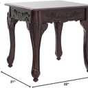 Roundhill Furniture Traditional Ornate Detailing Wood End Table, Dark Cherry, 21 in x 22 in x 20 in