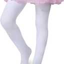 Henwarry Girls 80D Soft Tights Semi Opaque Footed Microfiber Tights, 7 