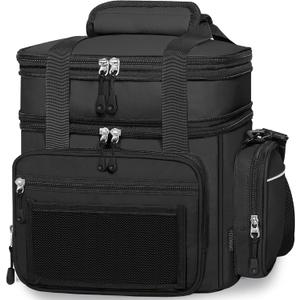 Lunch Box Cooler Bag - Versatile Insulated Lunchbox for Men Women - XLarge Lunch Pail for Adults Work Shifts Outdoor Trips Black 22L