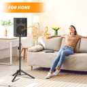 Small Speaker Stands 2 Pack, 24-50 Inch Height Adjustable Speaker Tripod Stand Pair, Lightweight 35mm Compatible Insert, Support 55 LB with 2 Storage Bags