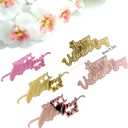 Valentine's Day Cake Toppers Gold Heart Acrylic Mirror side cake decoration, Dessert Decoration for Valentine's Anniversary Engagement Party Cake Decor Supplies 10pcs