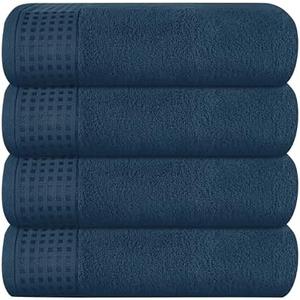 GLAMBURG Ultra Soft 2Pack Oversized Bath Towel Set 27x54 inches, 100% Cotton Bath Towels, Highly Absorbant Compact Quickdry & Lightweight Towel, Ideal for Gym Travel Camp Pool - Mineral Blue