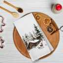 Winter Christmas Wonderland Reindeer Kitchen Towels, Walking in a Winter Wonderland Dish Towels for Kitchen, Snowflake Hand Towel for Bathroom,