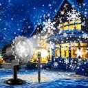 Christmas Snowflake Lights Projector, Upgraded 9W High Brightness LED Christmas Light Projector Outdoor, IP44 Waterproof Holiday Light Projector Snow Projector for Party, Holiday Decorations