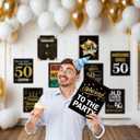 4 x 10pcs Black Gold 50th Birthday Decorations Happy 50 Years Old Posters for Men Women 1976 Birthday Poster Signs for Fifty Years Old Table Toppers Photo Props Supplies Wall Door Window Decor 11 x 14 in
