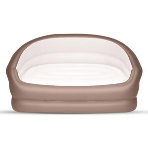 Twin Size Air Mattress Inflatable SofaDouble Inflatable Chair for Adults-Flodable Blow Up Couch Lounger-Portable Air Sofa for Indoor Living/Tent Camping/Outdoor Activities (Brown)