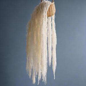 Silva Loup 24pcs Natural Dried Wisteria Hanging Flowers 30" - Bleached White Vine for Wedding Bouquets, Wall Decor | Shedding Note & Mess-Free Use Tips Included