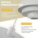 Hanging Lamp Plug in White Pendant Light Fixtures Mid Century Modern Pendant Lamp with 3-Layer Metal Shade Plug in Hanging Light for Kitchen Island Dining Room Bedroom
